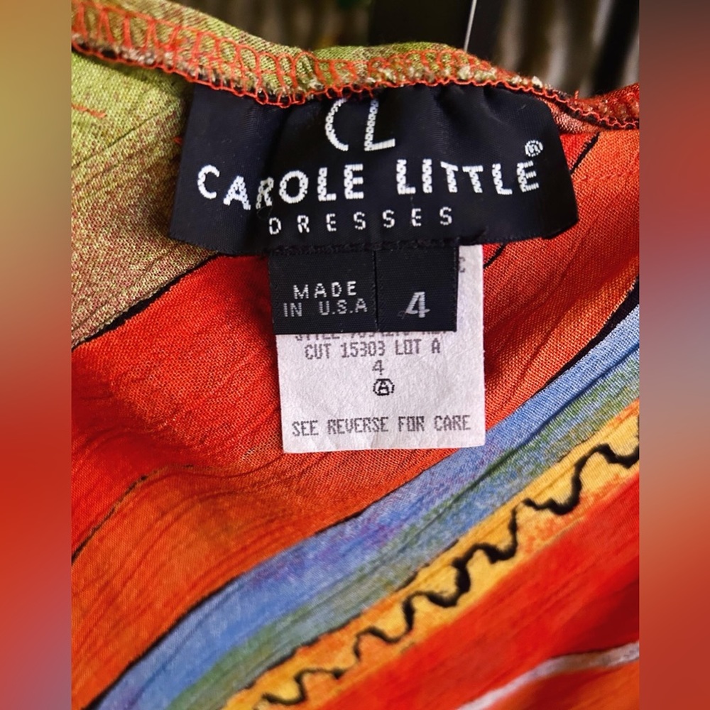 Carole Little Vintage 1990s Red Yellow and Green Maxi Skirt Set Size 4 - Picture 8 of 14
